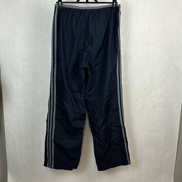Adidas Mens Track Pants Sz Medium Black Gray Stripes Athletic Running Warm Ups - Picture 4 of 6